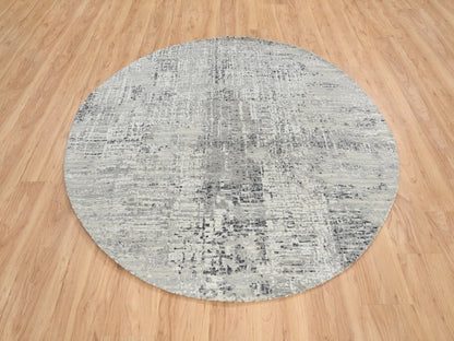 Modern / Contemporary hand-knotted wool rug in Gray, 6' x 6' — SKU O064701 (view 2)