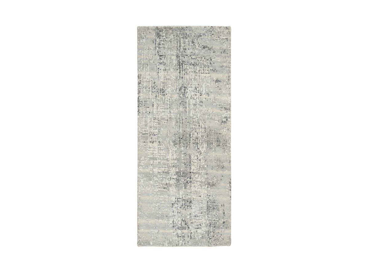 Modern / Contemporary hand-knotted wool runner in Gray, 2'7" x 6' — SKU O064705