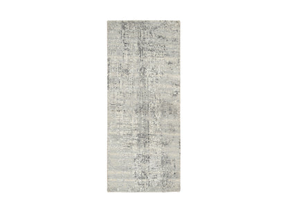 Modern / Contemporary hand-knotted wool runner in Gray, 2'7" x 6' — SKU O064705