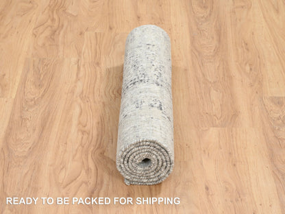 Modern / Contemporary hand-knotted wool runner in Gray, 2'7" x 6' — SKU O064705 (view 6)