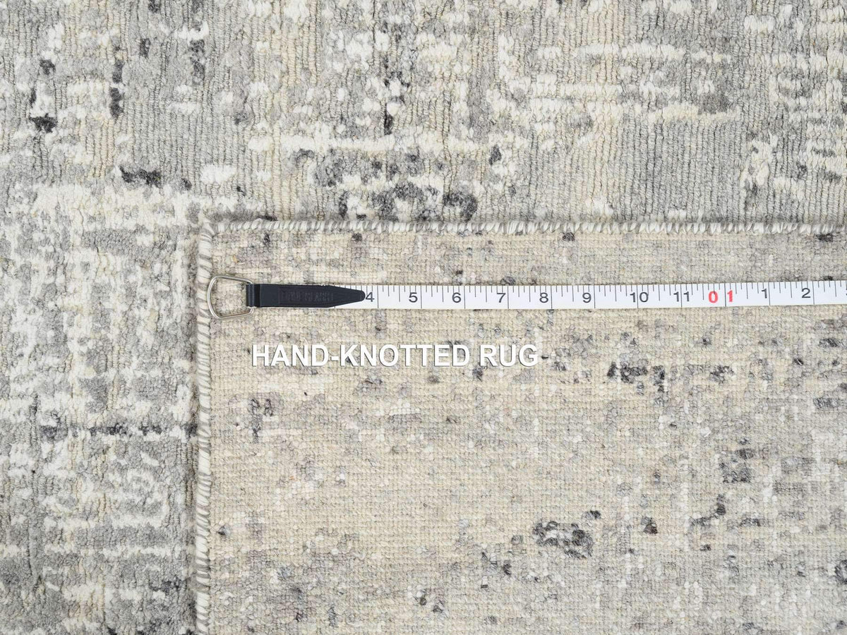 Modern / Contemporary hand-knotted wool runner in Gray, 2'7" x 6' — SKU O064705 (view 8)