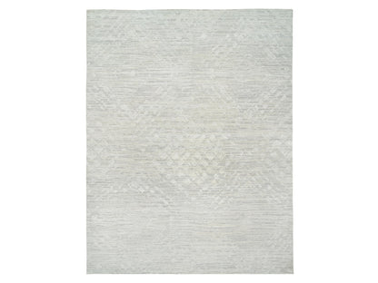Grey 14'1" x 18'0" Modern / Contemporary Hand knotted Wool Rug - Sku: O064709