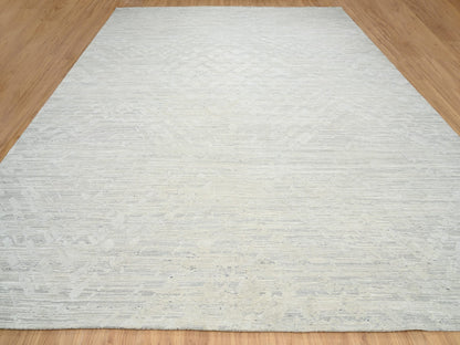 Grey 14'1" x 18'0" Modern / Contemporary Hand knotted Wool Rug - Sku: O064709