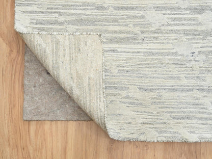 Grey 14'1" x 18'0" Modern / Contemporary Hand knotted Wool Rug - Sku: O064709
