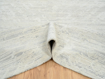 Grey 14'1" x 18'0" Modern / Contemporary Hand knotted Wool Rug - Sku: O064709