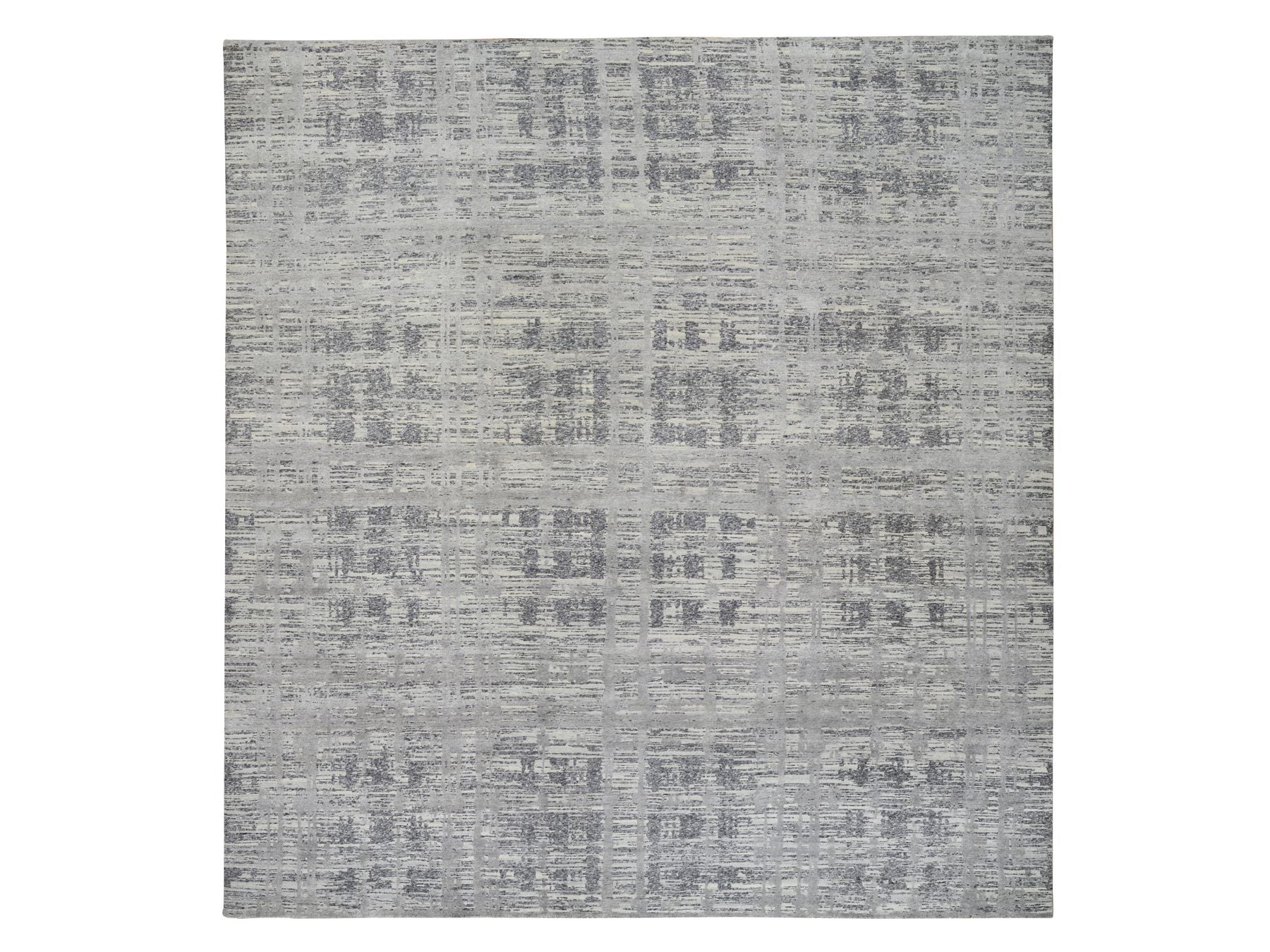Modern / Contemporary hand-knotted wool rug in Gray, 13'7" x 14' — SKU O064710