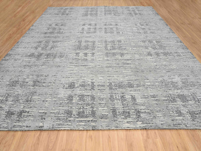 Modern / Contemporary hand-knotted wool rug in Gray, 13'7" x 14' — SKU O064710 (view 2)