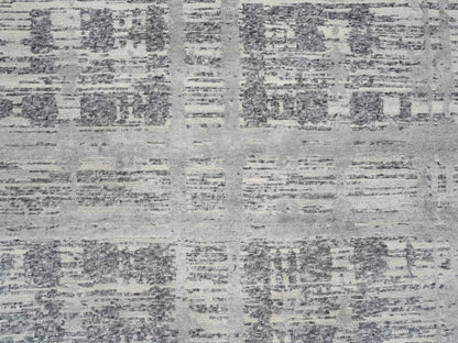 Modern / Contemporary hand-knotted wool rug in Gray, 13'7" x 14' — SKU O064710 (view 8)