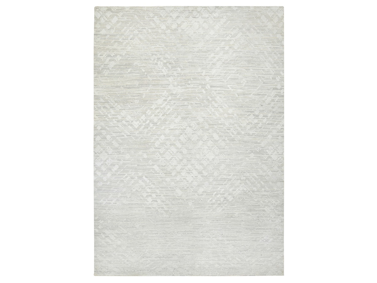Modern / Contemporary hand-knotted wool rug in Gray, 14' x 19'9" — SKU O064712