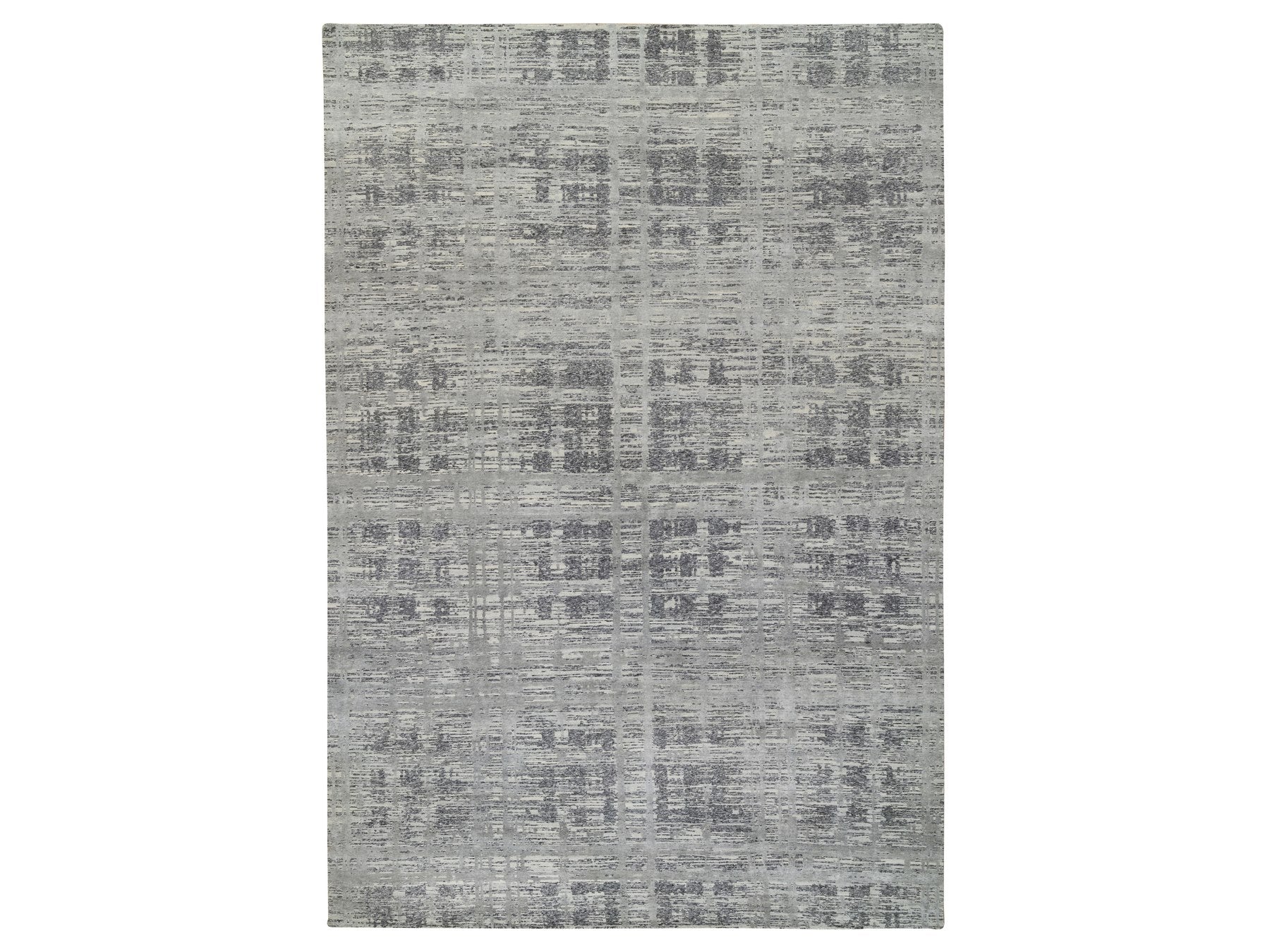 Modern / Contemporary hand-knotted wool rug in Gray, 12' x 18'3" — SKU O064714