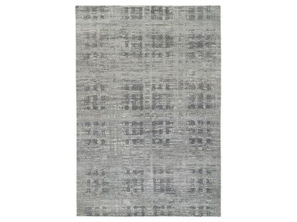 Modern / Contemporary hand-knotted wool rug in Gray, 12' x 18'3" — SKU O064714
