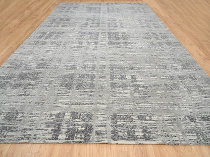 Modern / Contemporary hand-knotted wool rug in Gray, 12' x 18'3" — SKU O064714 (view 2)