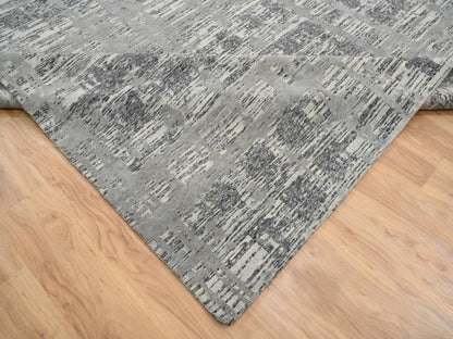 Modern / Contemporary hand-knotted wool rug in Gray, 12' x 18'3" — SKU O064714 (view 6)