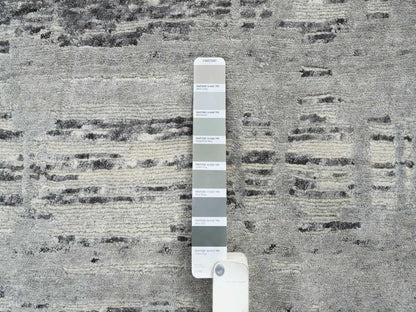 Modern / Contemporary hand-knotted wool rug in Gray, 12' x 18'3" — SKU O064714 (view 7)