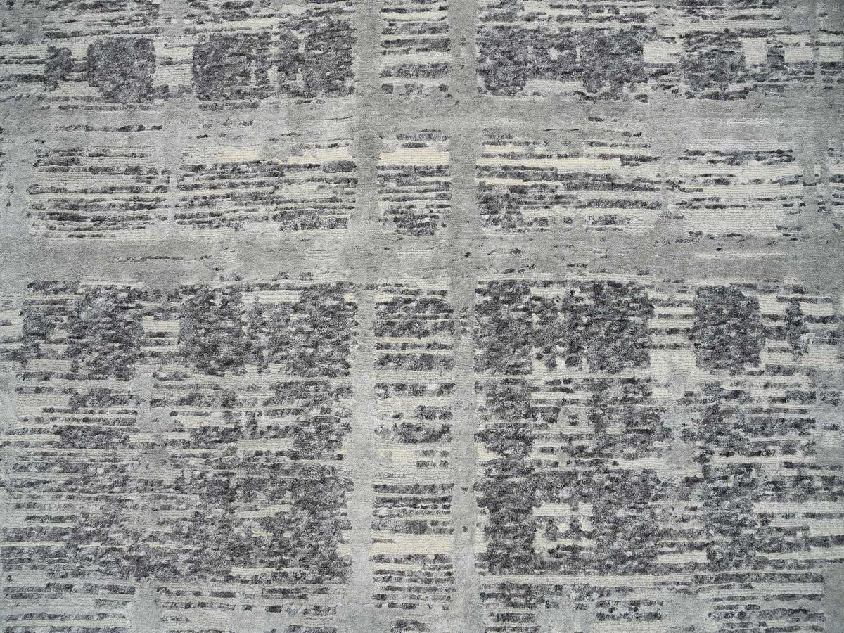 Modern / Contemporary hand-knotted wool rug in Gray, 12' x 18'3" — SKU O064714 (view 8)