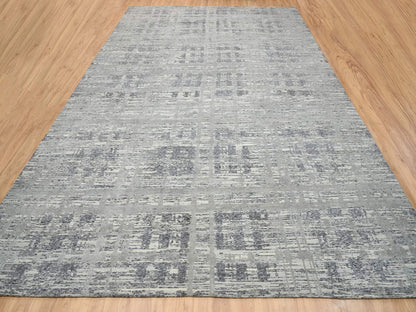 Grey 13'10" x 20'2" Modern / Contemporary Hand knotted Wool Rug - Sku: O064715