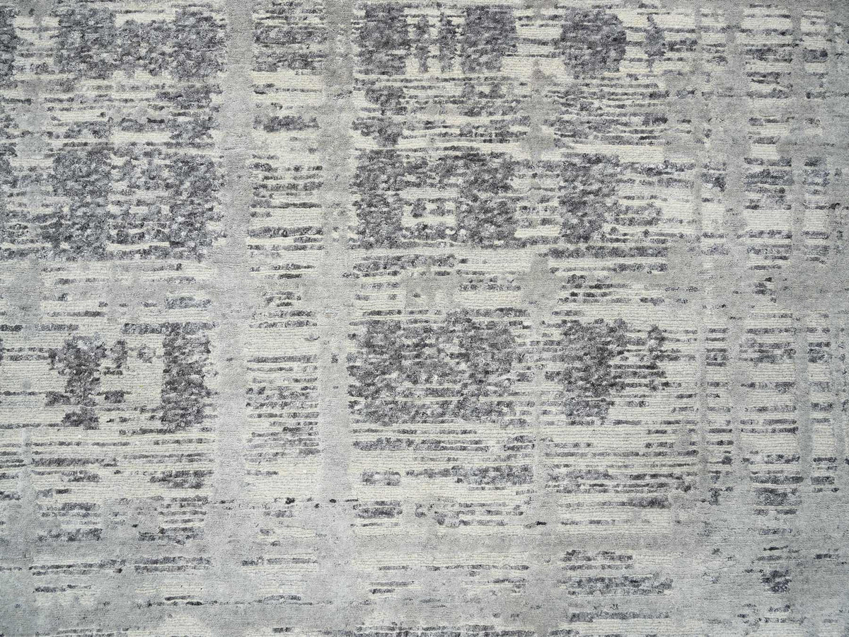 Modern / Contemporary hand-knotted wool rug in Gray, 13'10" x 20'2" — SKU O064715 (view 8)