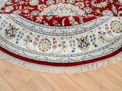 Red 8'0" x 8'0" Fine Oriental Hand knotted Wool Rug - Sku: O064719