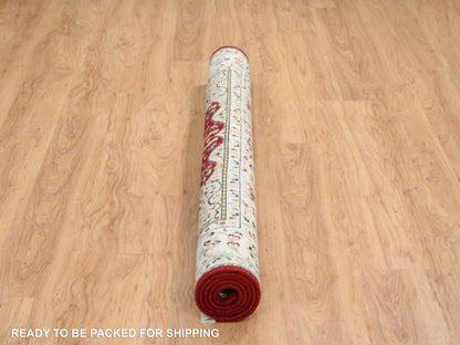 Nain Fine Oriental hand-knotted wool rug in Red & Ivory, 5'9" x 6' — SKU O064724 (view 6)