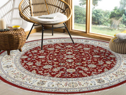 Nain Fine Oriental hand-knotted wool rug in Red & Ivory, 9'1" x 9'1" — SKU O064728 (view 2)