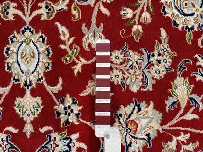 Nain Fine Oriental hand-knotted wool rug in Red & Ivory, 9'1" x 9'1" — SKU O064728 (view 8)