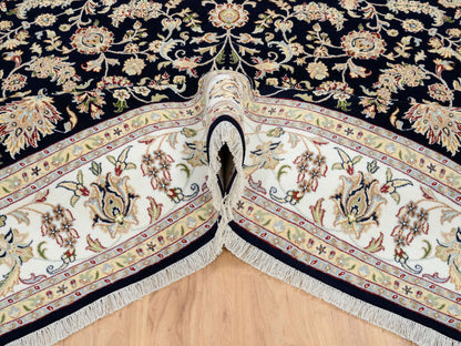 Blue 8'0" x 8'2" Fine Oriental Hand knotted Wool Rug - Sku: O064731
