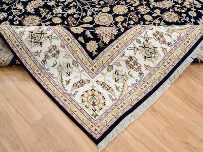 Blue 8'0" x 8'2" Fine Oriental Hand knotted Wool Rug - Sku: O064731