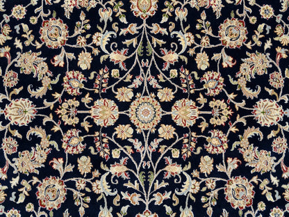 Blue 8'0" x 8'2" Fine Oriental Hand knotted Wool Rug - Sku: O064731