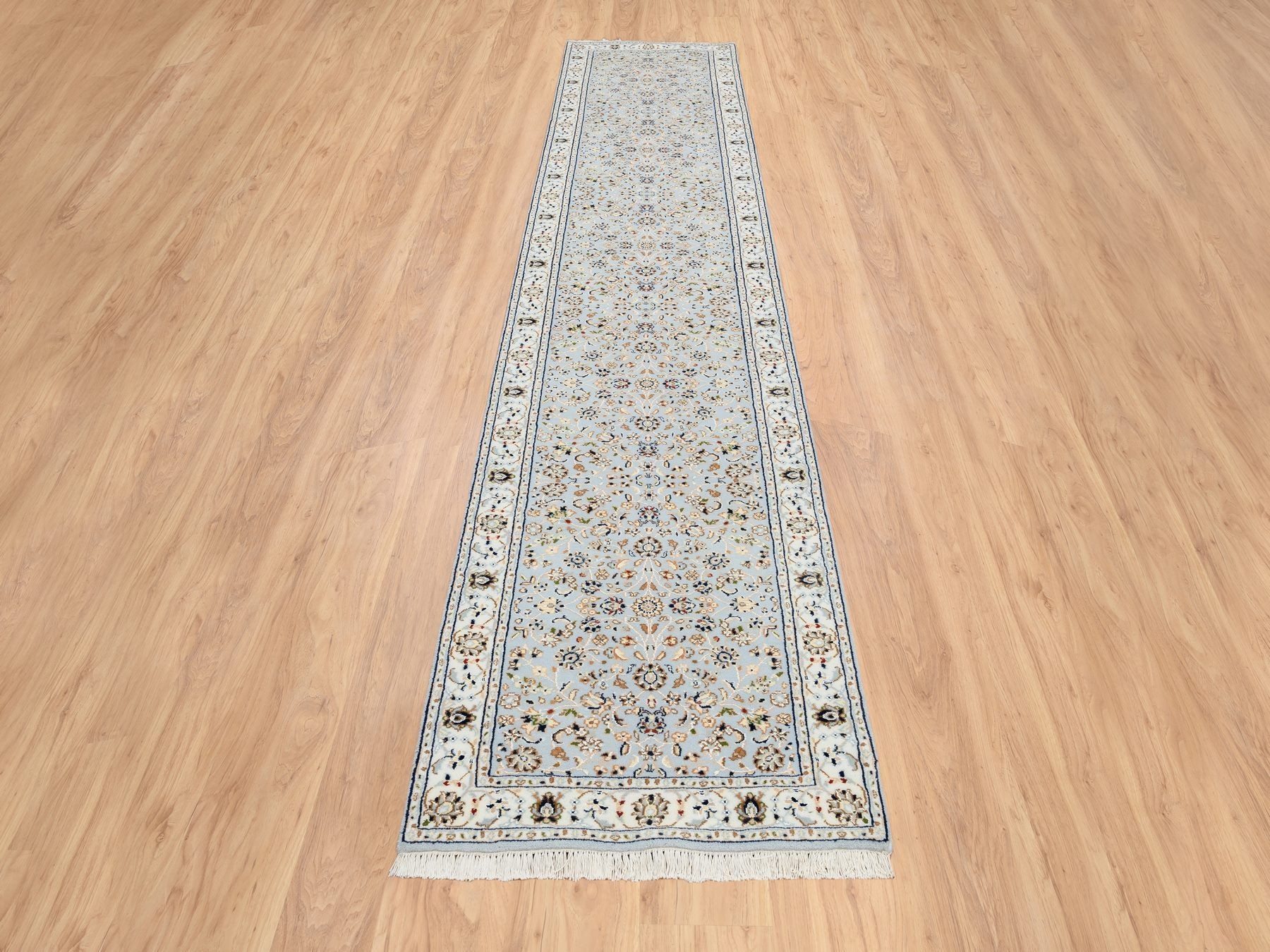 Blue 2'6" x 13'9" Traditional Hand knotted Wool Rug - Sku: O064736