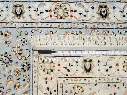 Blue 2'6" x 13'9" Fine Oriental Hand knotted Wool Rug - Sku: O064736