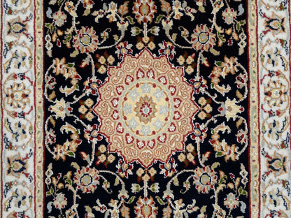 Blue 2'7" x 16'4" Fine Oriental Hand knotted Wool Rug - Sku: O064738