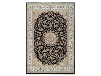 Blue 9'10" x 14'3" Fine Oriental Hand knotted Wool Rug - Sku: O064744
