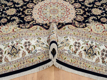 Blue 9'10" x 14'3" Fine Oriental Hand knotted Wool Rug - Sku: O064744