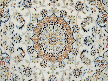 Nain Fine Oriental hand-knotted wool rug in Ivory, 4' x 4' — SKU O064750 (view 5)