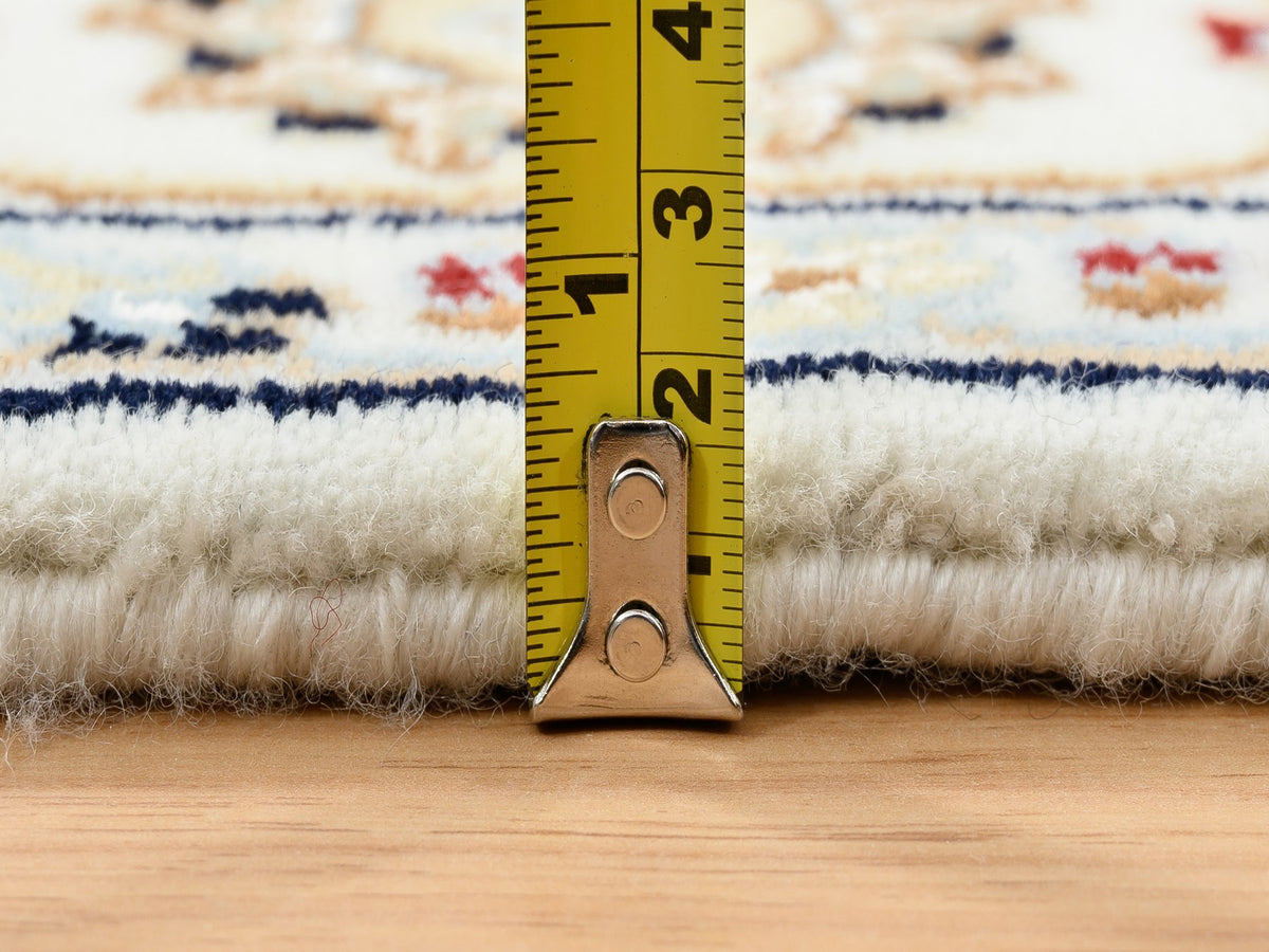 Nain Fine Oriental hand-knotted wool rug in Ivory, 4' x 4' — SKU O064750 (view 7)