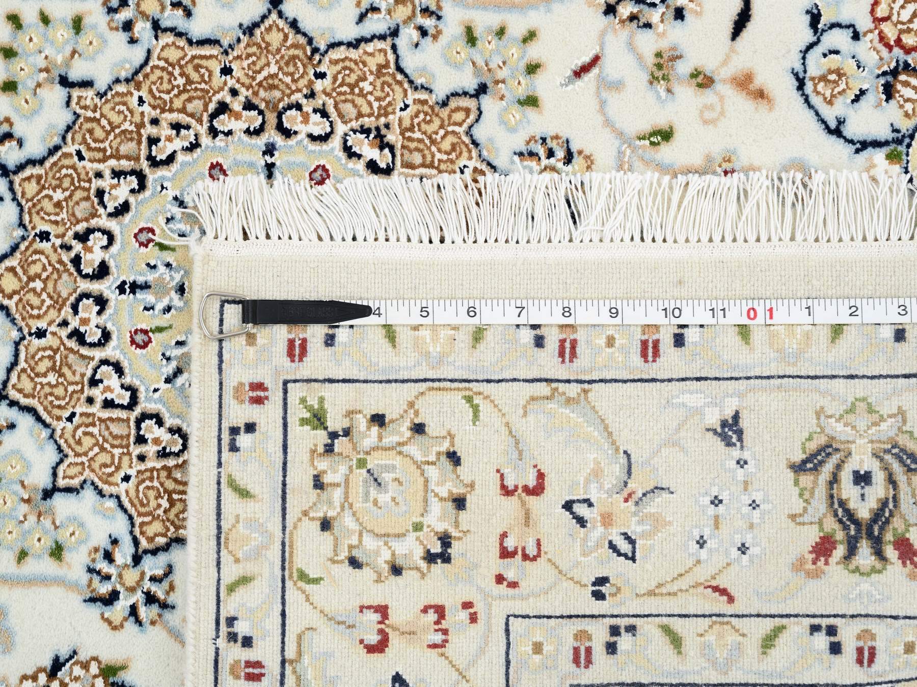 Nain Fine Oriental hand-knotted wool rug in Ivory, 4' x 4' — SKU O064750 (view 8)