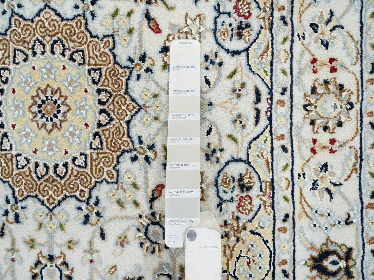 Nain Fine Oriental hand-knotted wool rug in Ivory, 3' x 3'1" — SKU O064757 (view 4)
