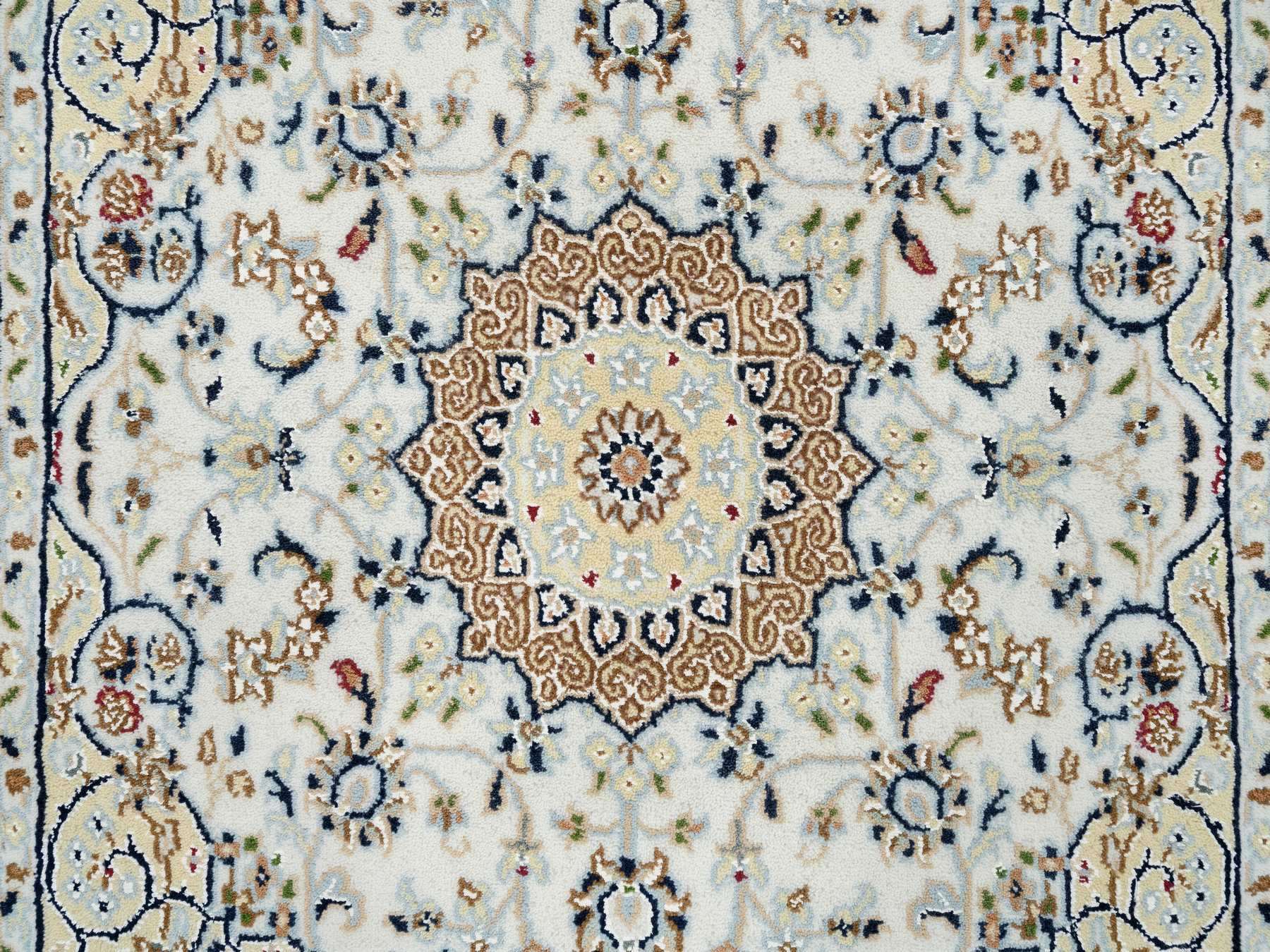Nain Fine Oriental hand-knotted wool rug in Ivory, 3' x 3'1" — SKU O064757 (view 5)