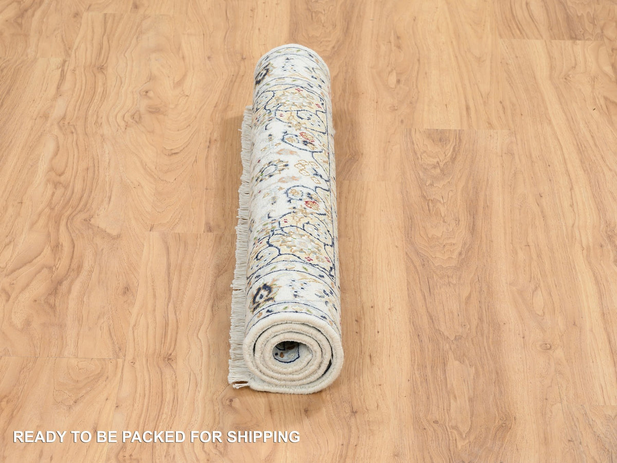 Nain Fine Oriental hand-knotted wool rug in Ivory, 3' x 3'1" — SKU O064757 (view 6)