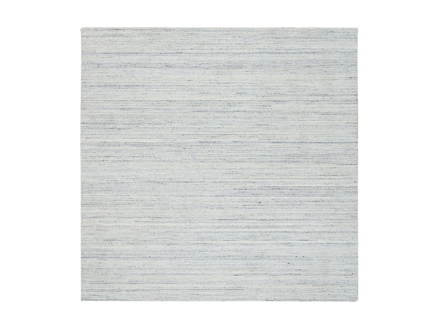 Modern / Contemporary hand-knotted wool rug in Ivory, 8' x 8' — SKU O064771