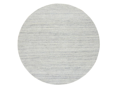Modern / Contemporary hand-knotted wool rug in Ivory, 7'10" x 7'10" — SKU O064772
