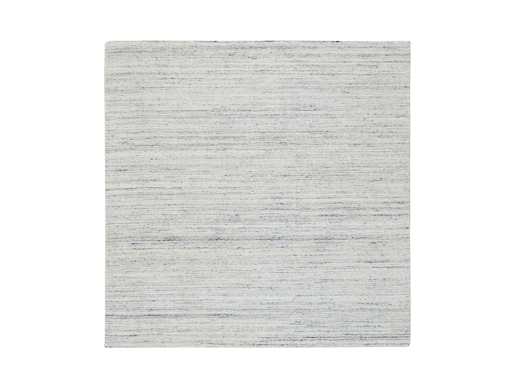 Modern / Contemporary hand-knotted wool rug in Ivory, 6' x 6' — SKU O064774