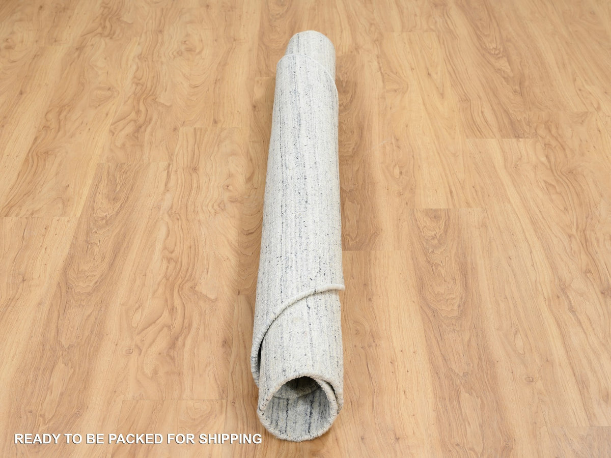 Modern / Contemporary hand-knotted wool rug in Ivory, 6' x 6' — SKU O064777 (view 6)