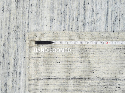 Ivory 5'0" x 7'0" Modern and Contemporary Handloom Wool Rug - Sku: O064779