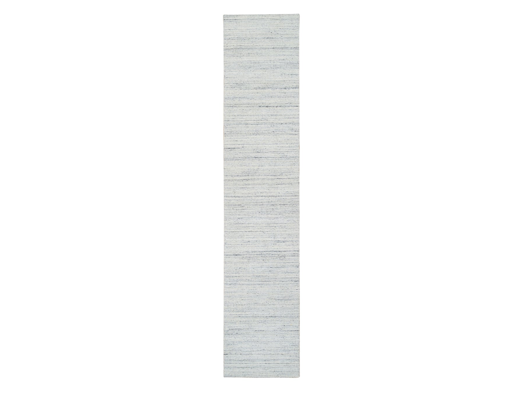 Modern / Contemporary hand-knotted wool runner in Ivory, 2'6" x 11'10" — SKU O064781