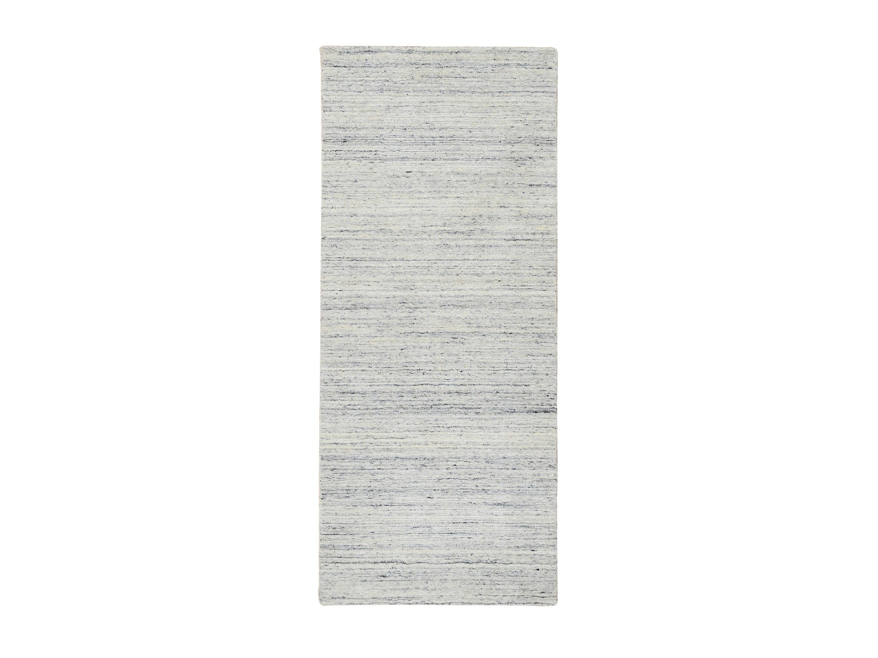 Ivory 2'6" x 6'0" Modern / Contemporary Handloom Wool Rug - Sku: O064786