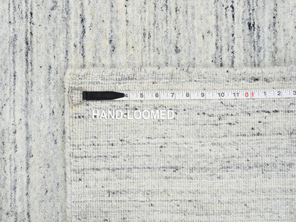 Ivory 2'6" x 6'0" Modern and Contemporary Handloom Wool Rug - Sku: O064786