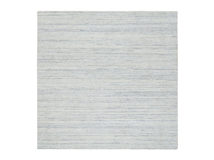 Modern / Contemporary hand-knotted wool rug in Ivory, 8' x 8' — SKU O064788