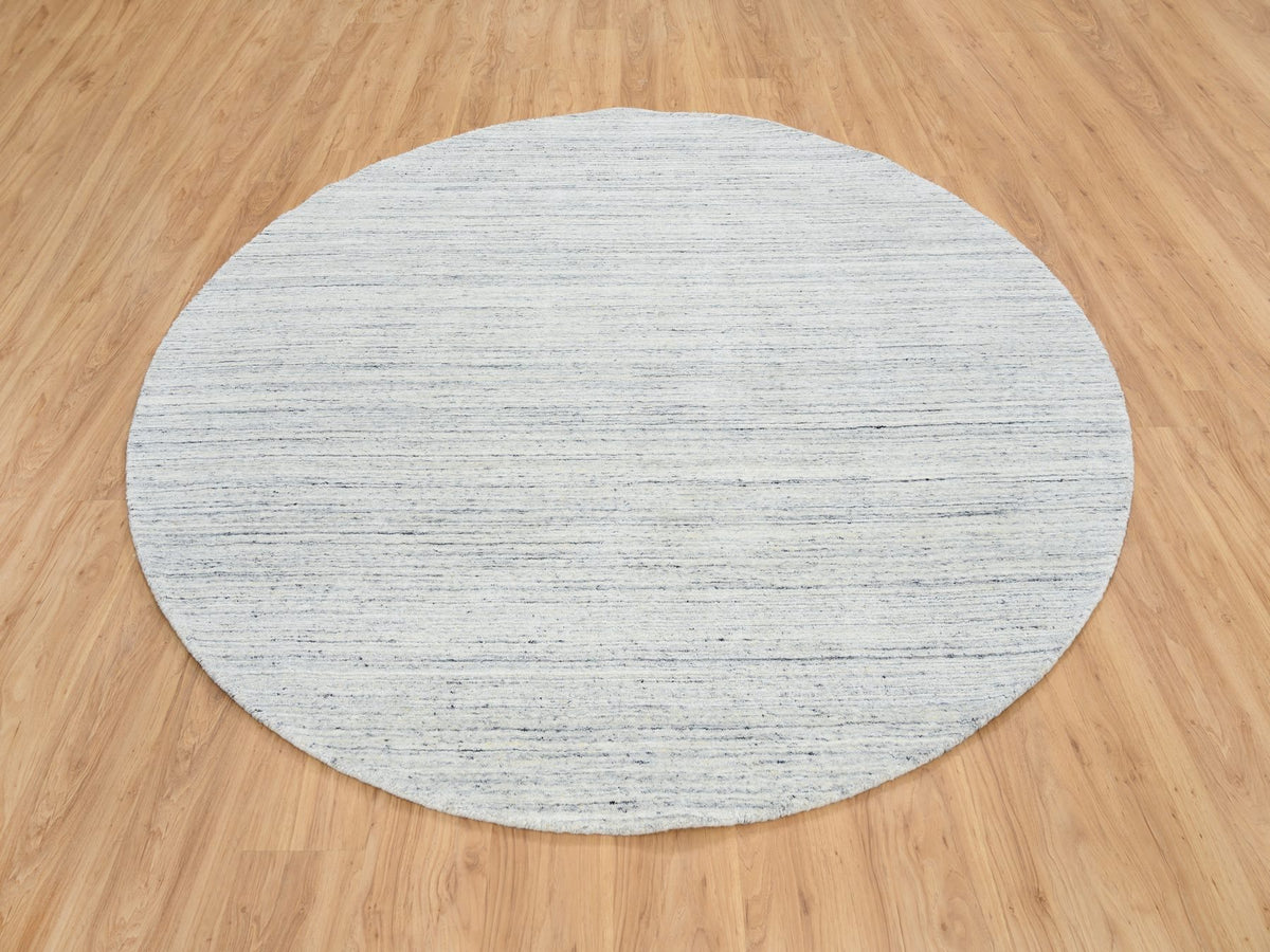 Modern / Contemporary hand-knotted wool rug in Ivory, 8' x 8' — SKU O064794 (view 3)