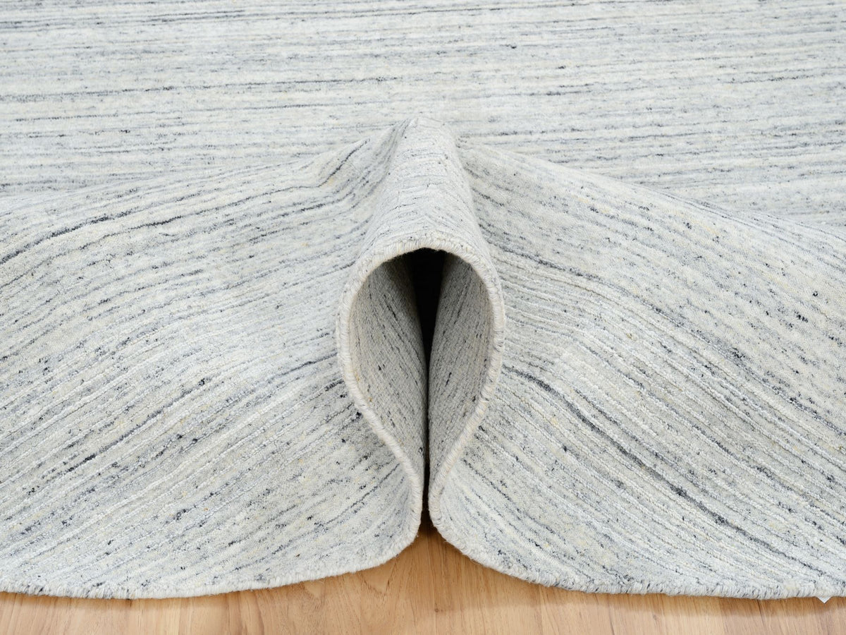Modern / Contemporary hand-knotted wool rug in Ivory, 8' x 8' — SKU O064794 (view 6)